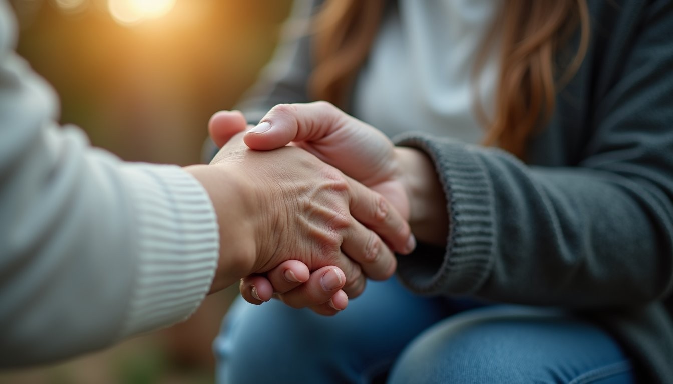 Caregiver hands